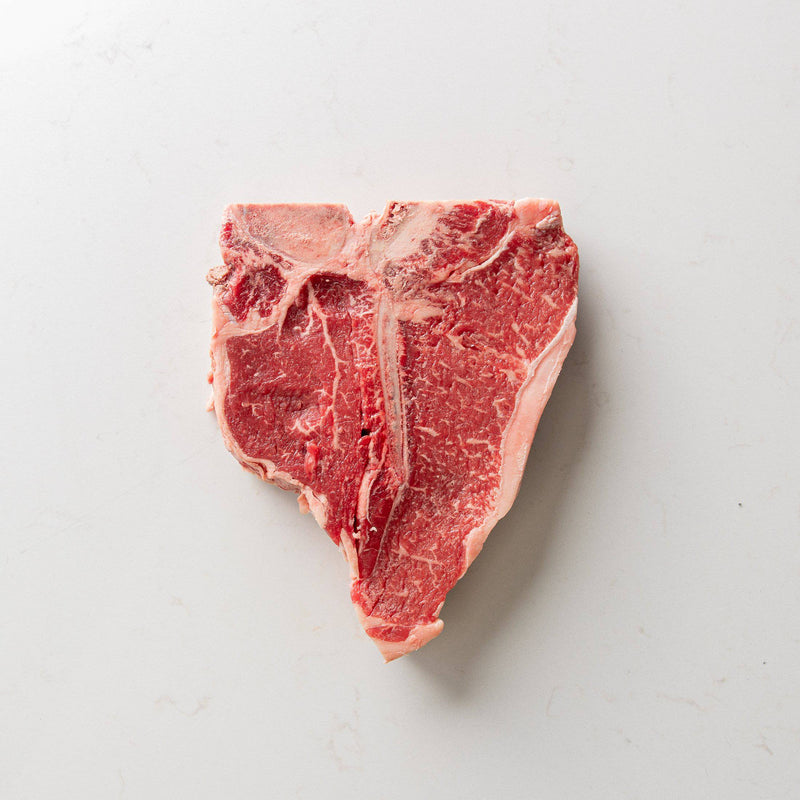 Top View of Local Natural Porterhouse Steak from The Butcher Shoppe