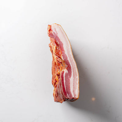 European Style Side Bacon Double Smoked Dry Cured Skin Off from The Butcher Shoppe