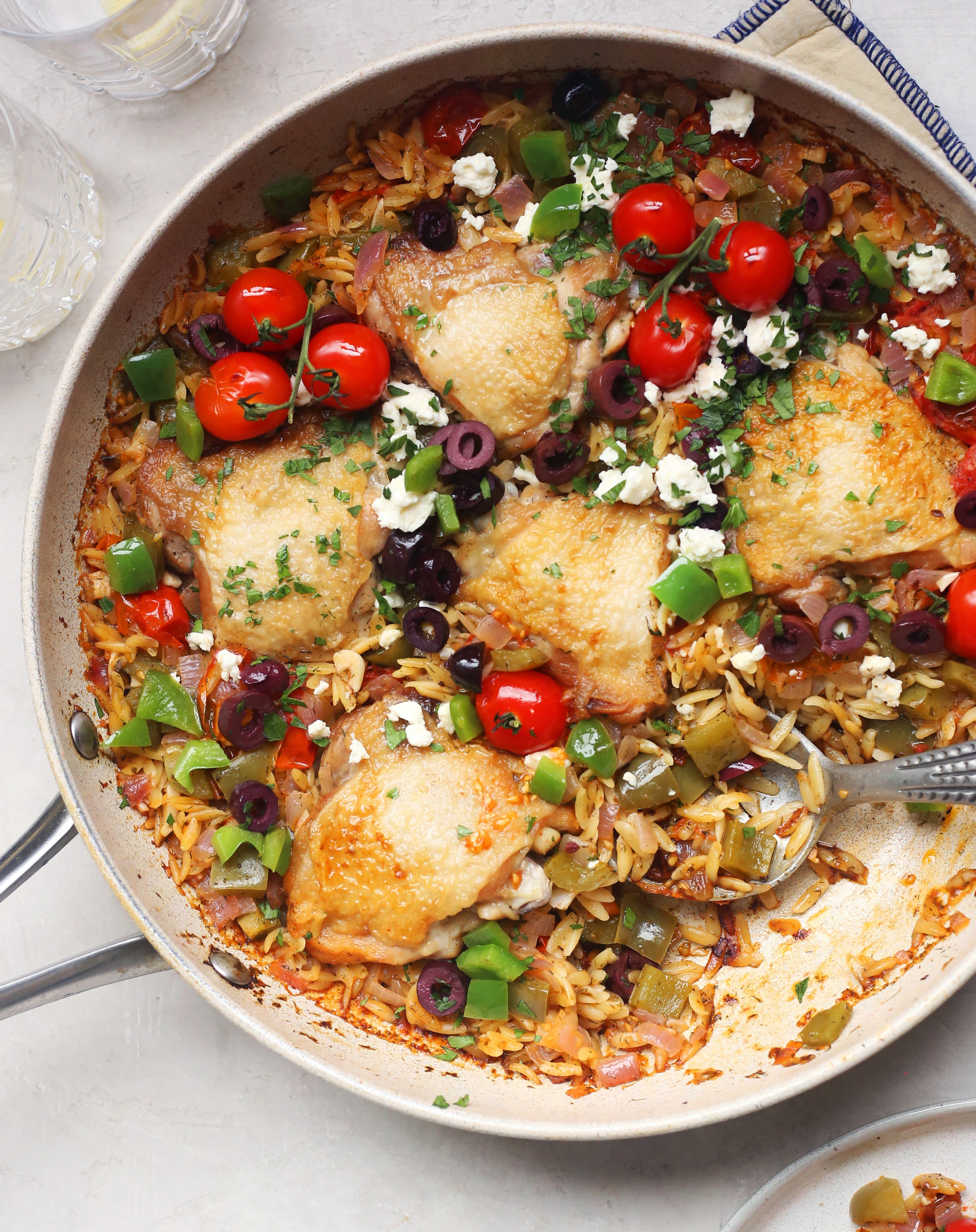 Greek Chicken Thighs & Orzo