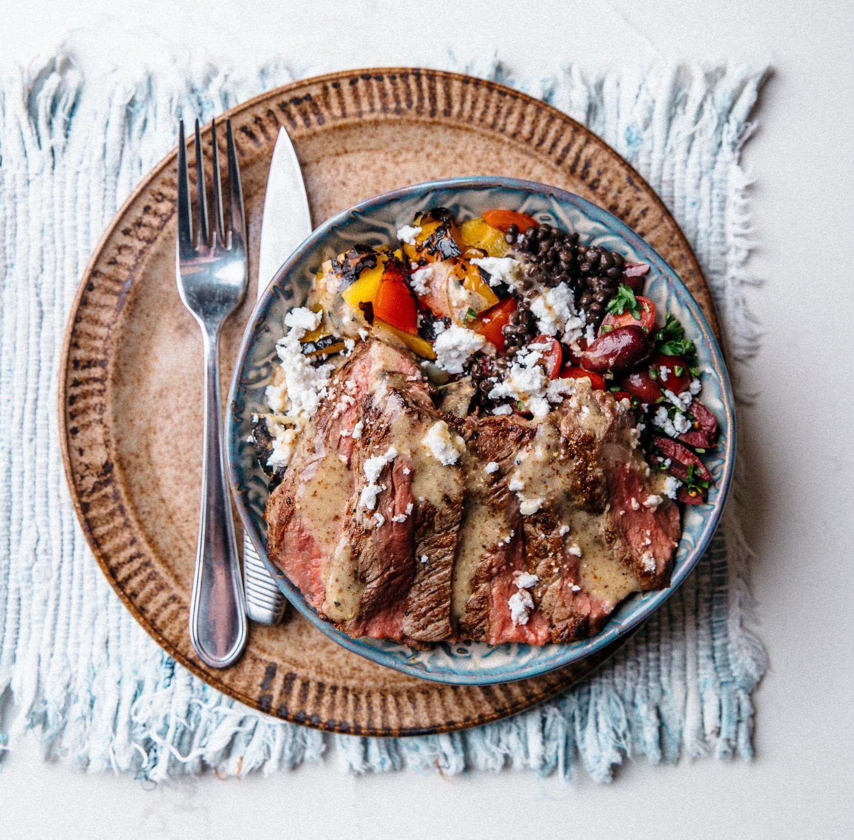 Mediterranean Striploin Steak Bowl