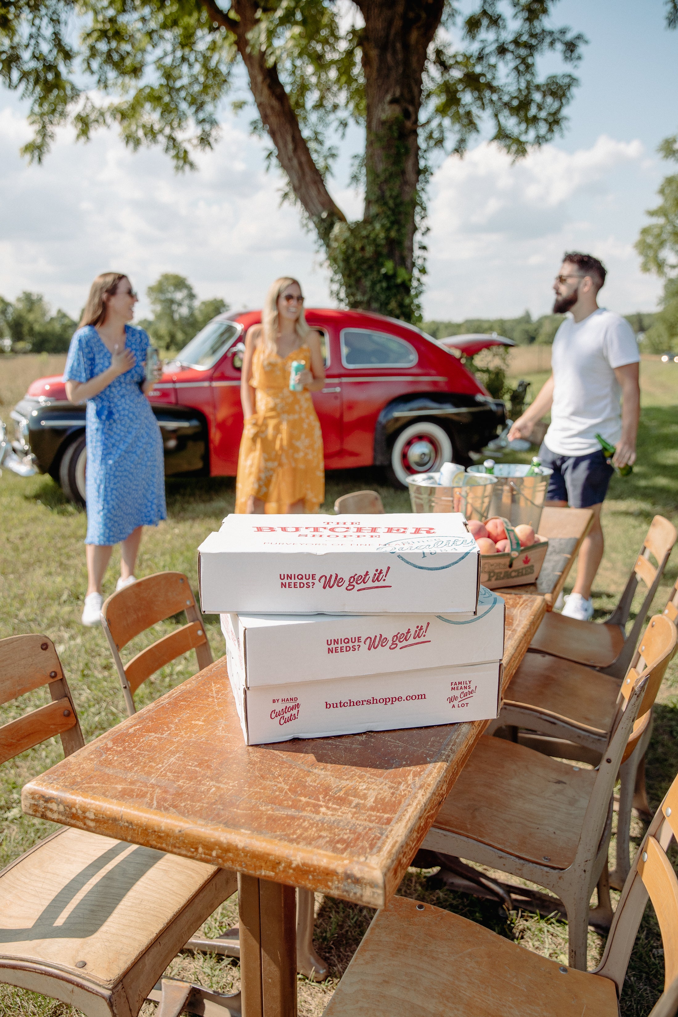 Sharing moments with friends at BellwetherX's Butcher Shoppe: A snapshot of camaraderie, good food, and cherished memories.