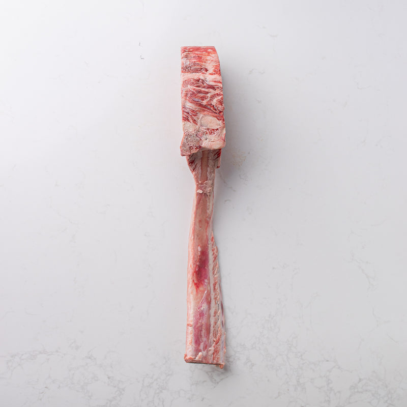 Top View of the Side of an Australian Wagyu Tomahawk Steak from The Butcher Shoppe