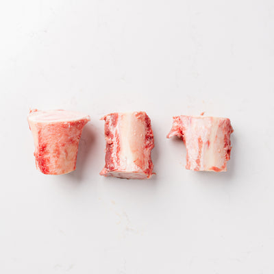 Three Pieces of Beef Bone Marrow Side by Side from The Butcher Shoppe