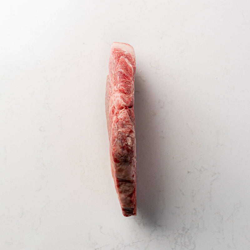 Side View of an A5 Japanese Wagyu Ribeye Steak from The Butcher Shoppe