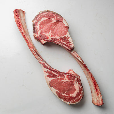 Two Angus Dry Aged Tomahawk Steaks from The Butcher Shoppe