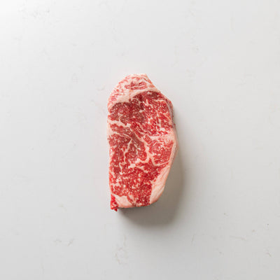 Australian Wagyu Striploin Steak Marbling from The Butcher Shoppe