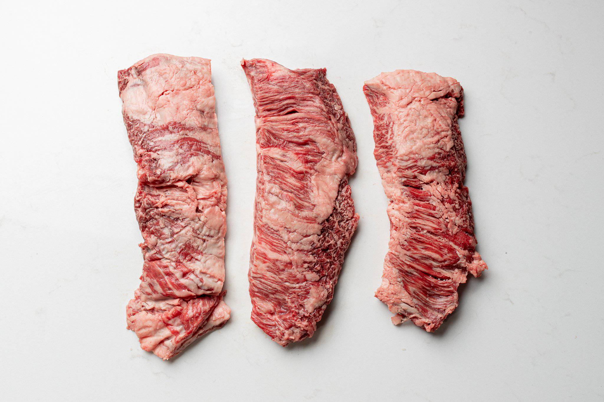 Three Pieces of Australian Wagyu Skirt Steak from The Butcher Shoppe