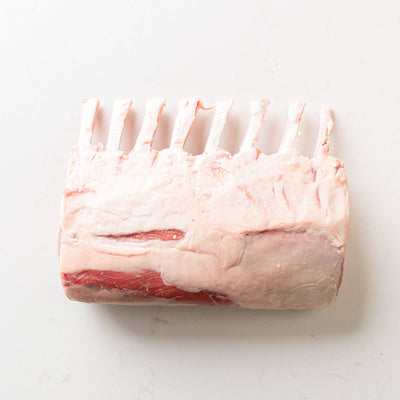 Front View of Canadian Frenched Rack of Lamb from The Butcher Shoppehoppe-direct