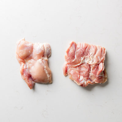 Two Pieces of Organic Boneless Skinless Chicken Thighs from The Butcher Shoppe