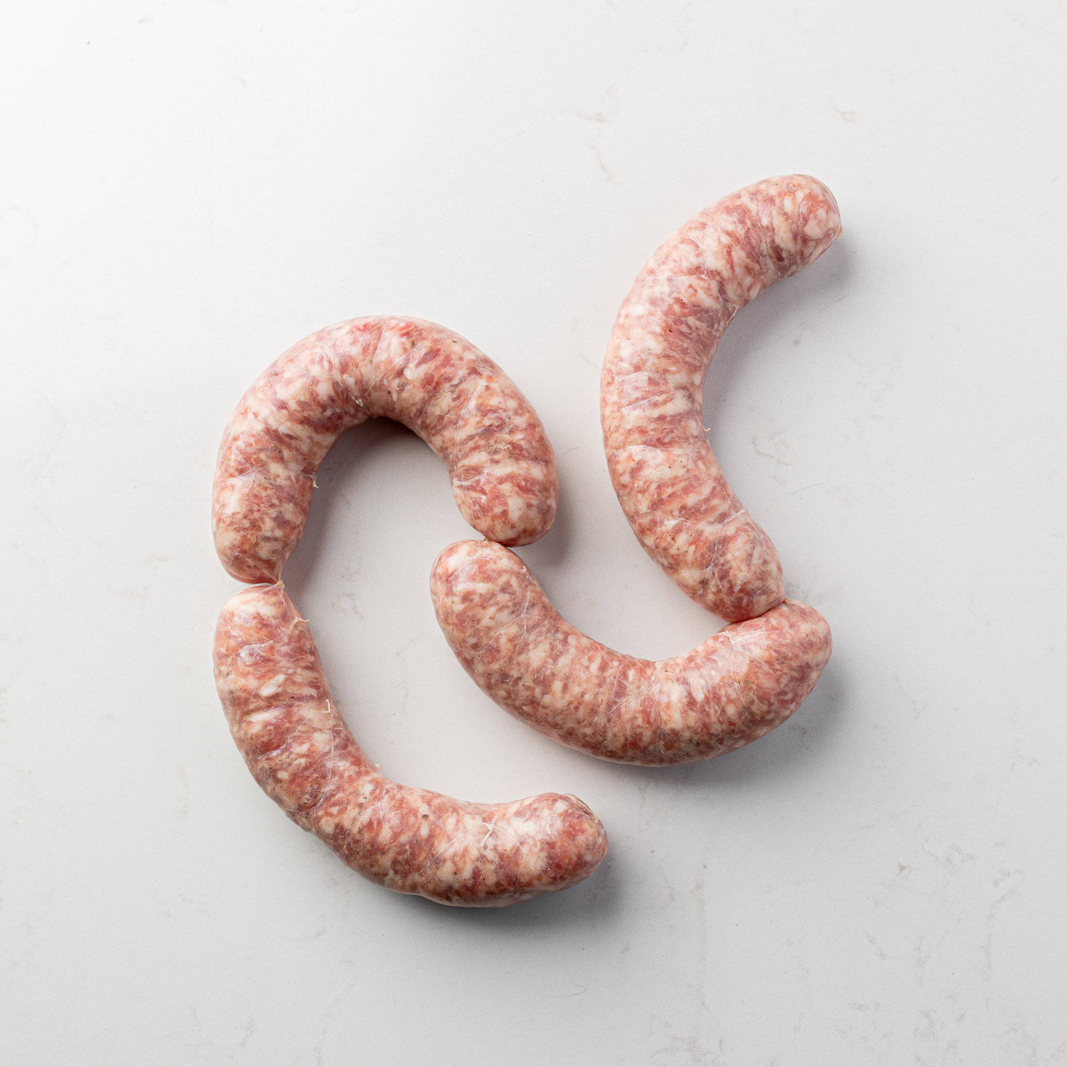 Hand-Twisted Bratwurst Sausage - butcher-shoppe-direct