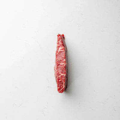 Side View of Prime Flat Iron Steak from The Butcher Shoppe