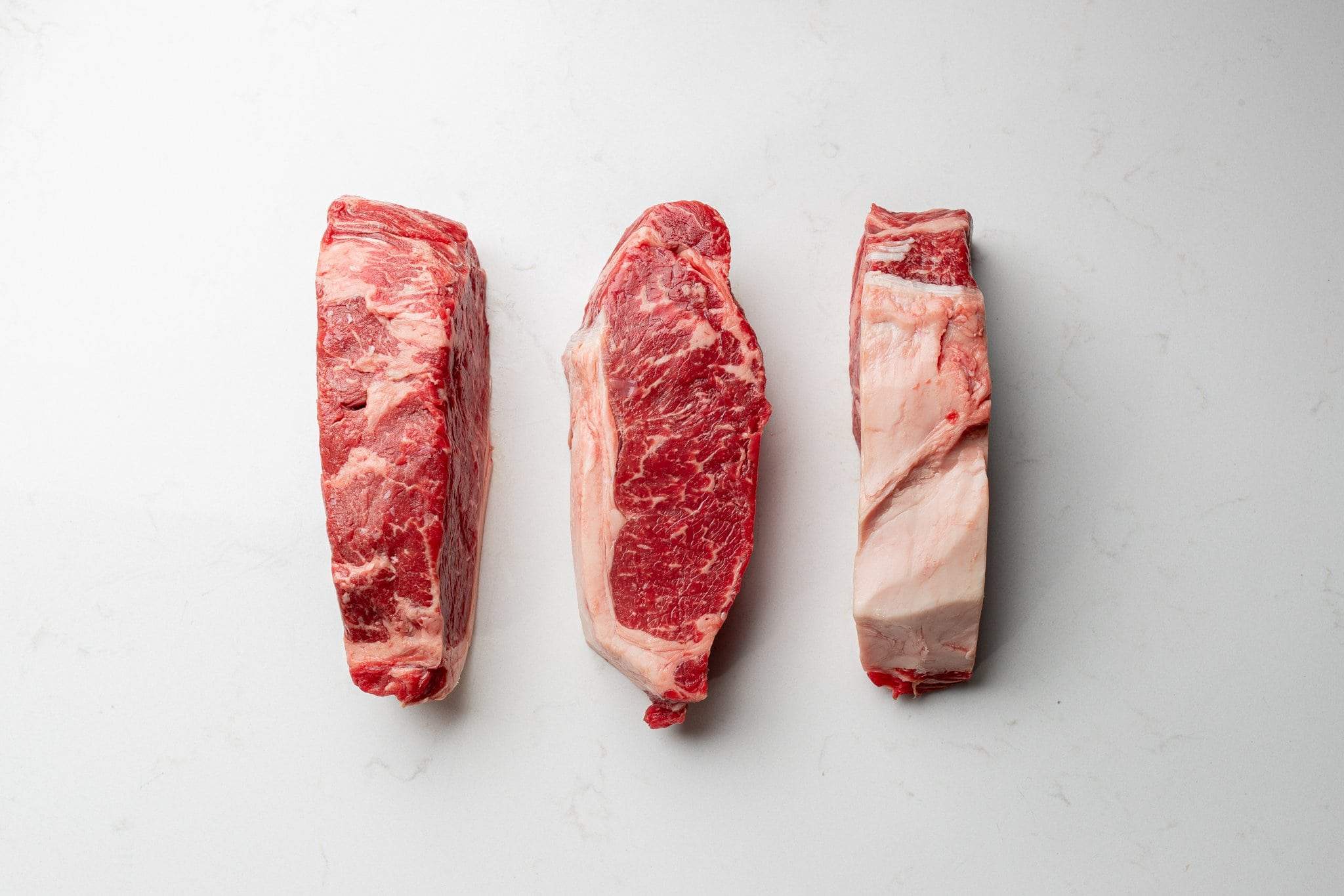 Prime New York Different Angles of Prime New York Striploin Steak from The Butcher Shoppe