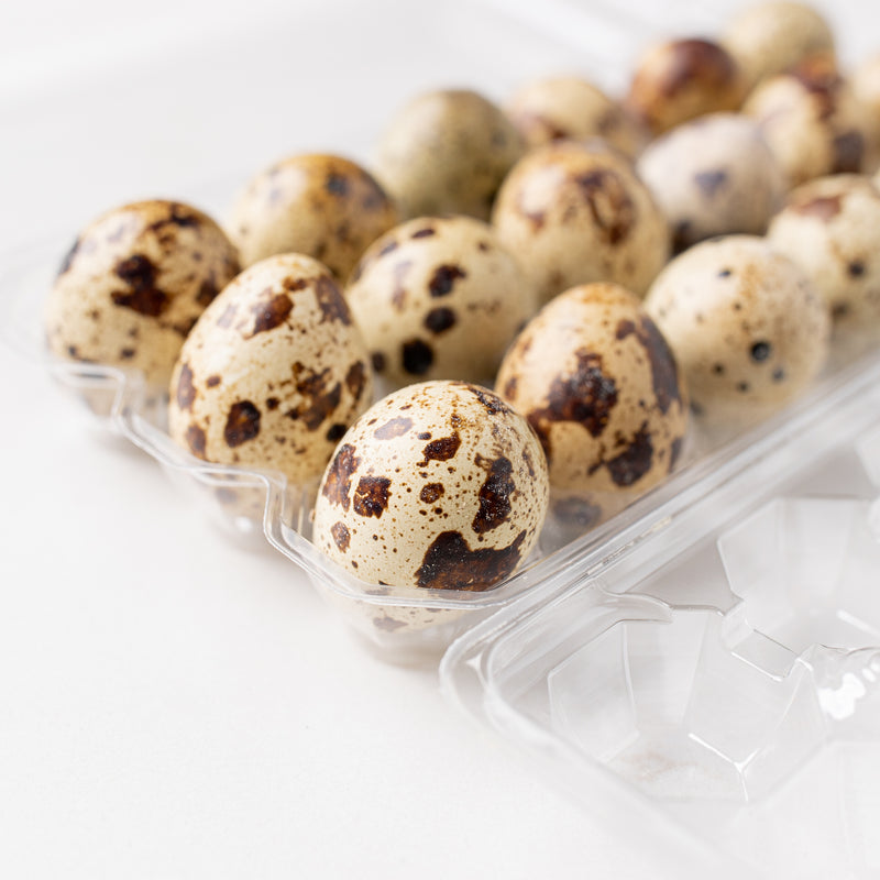 Side View of Quail Eggs from The Butcher Shoppe