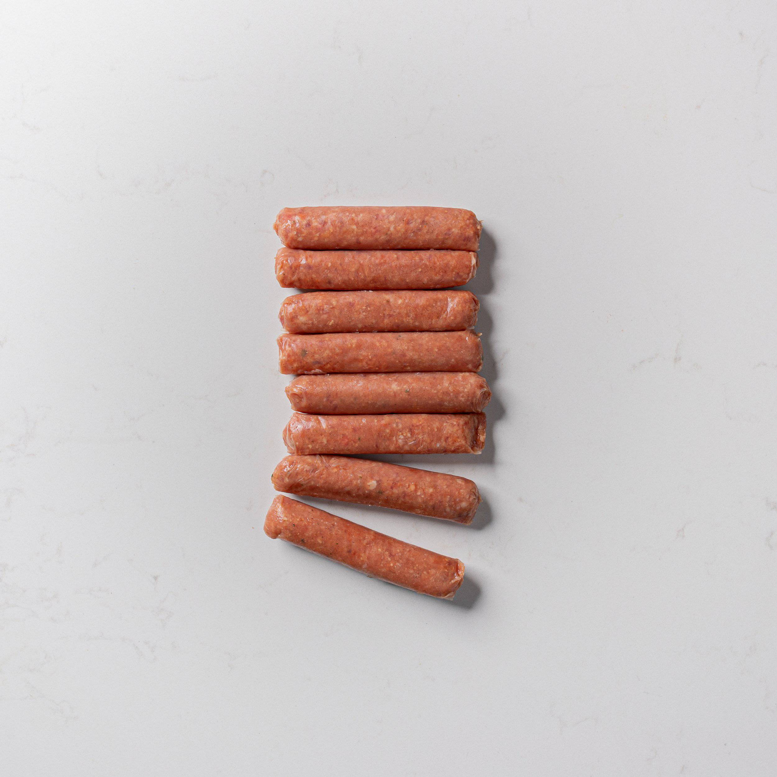 Eight Frozen Beef Breakfast Sausages from The Butcher Shoppe