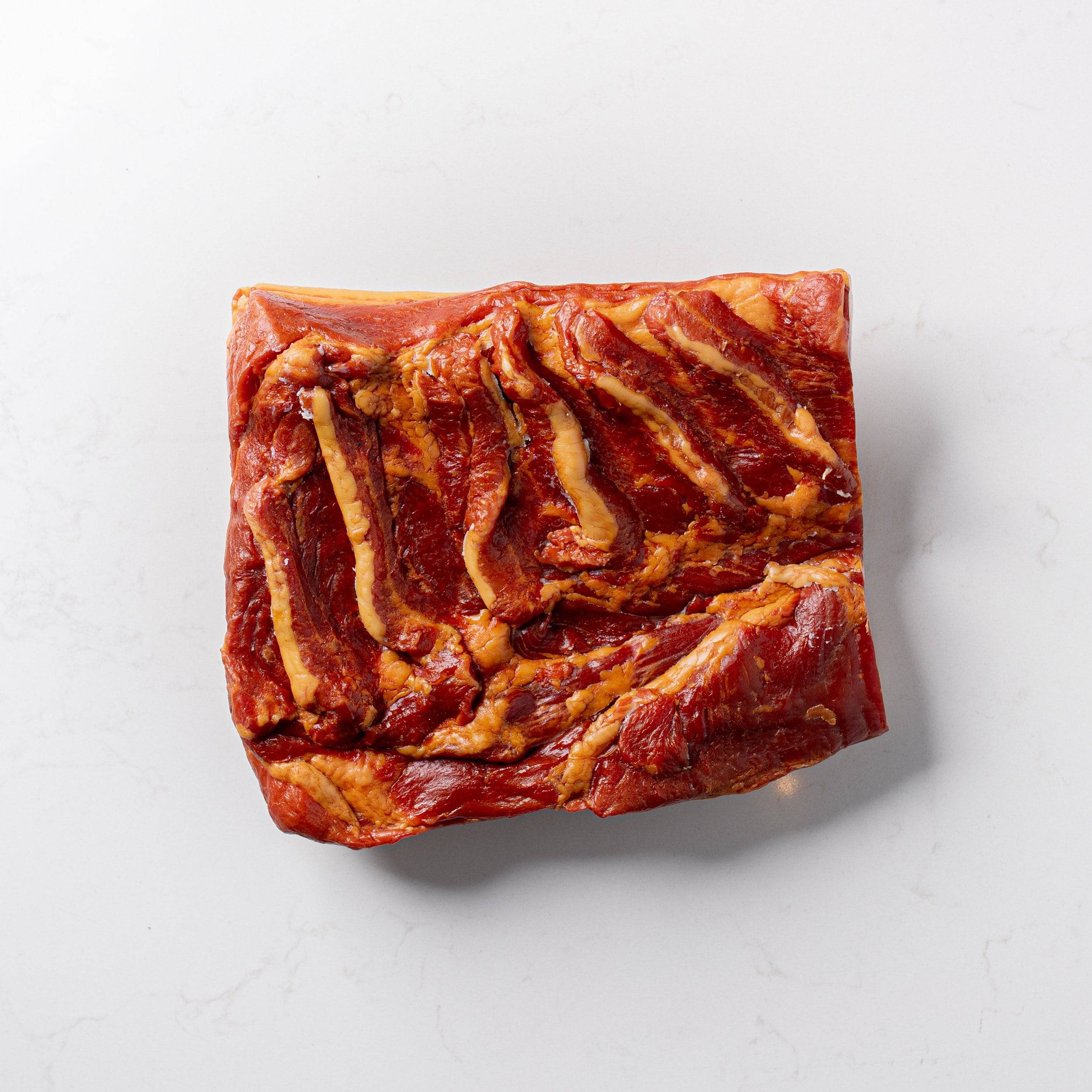 Bottom Side of Double Smoked Dry Cured Side Bacon from The Butcher Shoppe